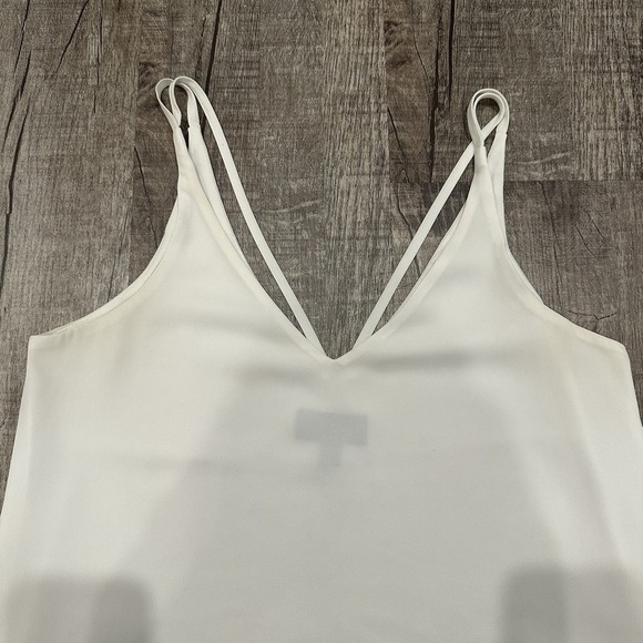 TopShop Lot of 2 Strappy Tank Top V Neck Sleeveless Black White Womens Size 2 US - Picture 2 of 12